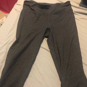 gray cropped leggings with mesh on back